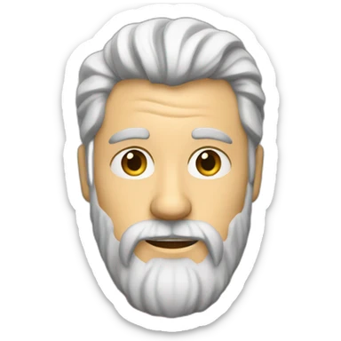 40 year old man with blonde greasy hair and a long blonde beard in a red shirt sticker