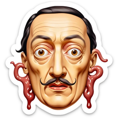 Salvador Dali Melting SPAM portrait  sticker