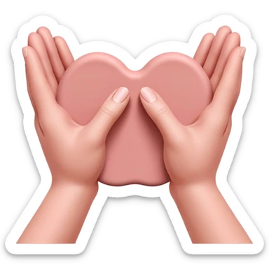 two hands flattening a pink clay on a surface sticker