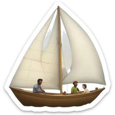 one sail boat with human sticker