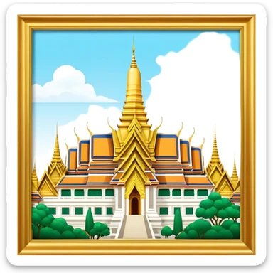 Grand Palace Bangkok Landmark Emoji – Featuring golden spires, Thai architecture, and the Emerald Buddha Temple. sticker
