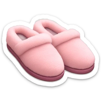 light pink fuzzy slippers  sticker