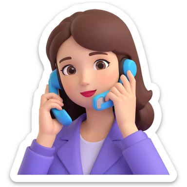 girl talking on phone bedroom background, close up pose sticker