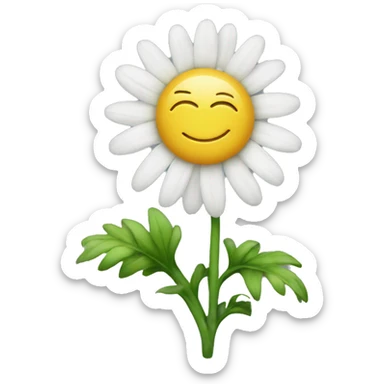 Daisy flower with crown on top of it sticker