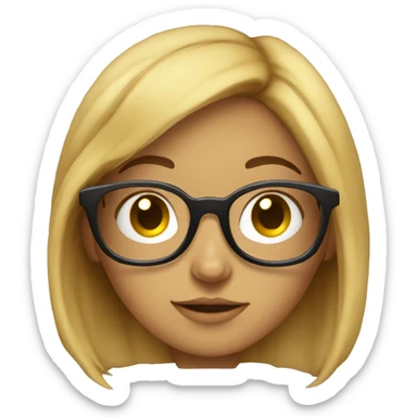 cute nerdy girl with spec  sticker