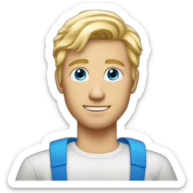 blonde handsom guy with blue eyes sticker