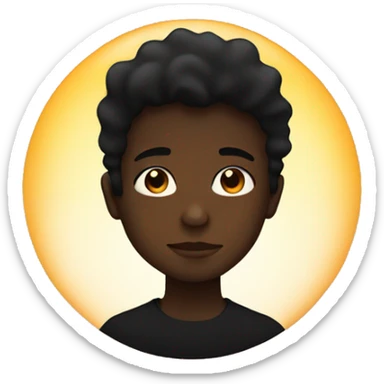 sunset silhouette of a boy sticker