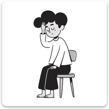 A pale person feeling dizzy and fatigued due to anemia sticker