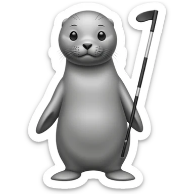 Seal golfing sticker