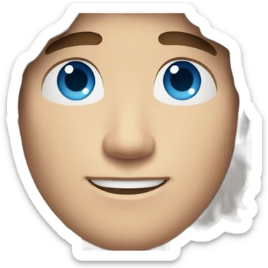 Caucasian Male with Blue Eyes, Long Brown Hair, and Freckles sticker