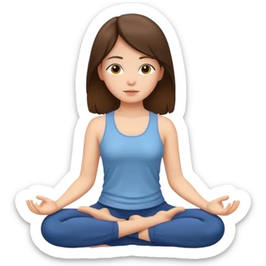 girl meditating with brunette hair  sticker
