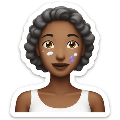 Girl doing her skincare  sticker