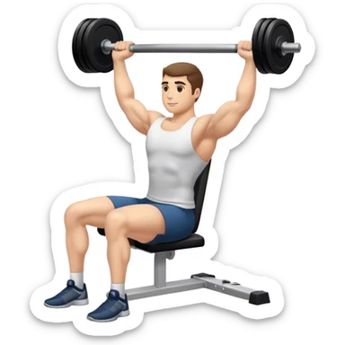 Seated Dumbbell Tricep Extension, 90-degree elbows back sticker