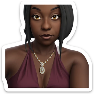 dark-skinned girl in elegant dress sticker