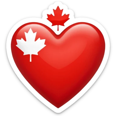 Corazon con banderas de Canadá  sticker