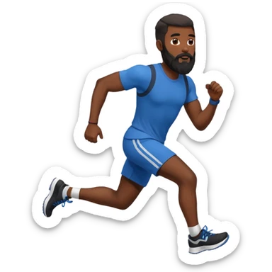 blackman with full beard running exercise sport sticker