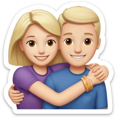 public display of affection, two people with arms around each other sticker