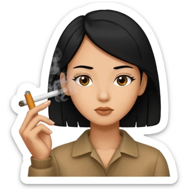 Has una persona fumando, Que tenga pelo negro  sticker