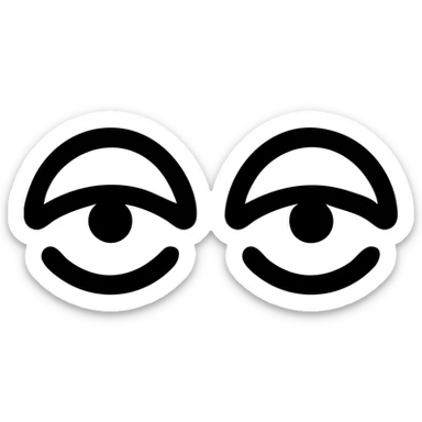 a pair of eyes showing happiness, icon style sticker
