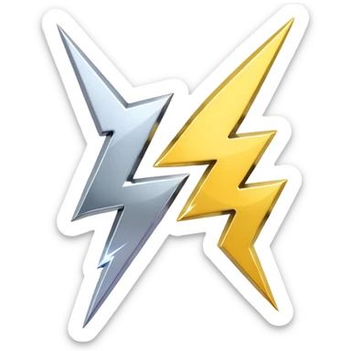 double lightning bolt chrome, both silver color sticker