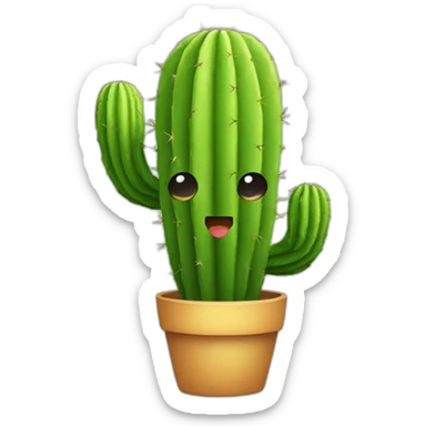 Cactus with a costume sticker