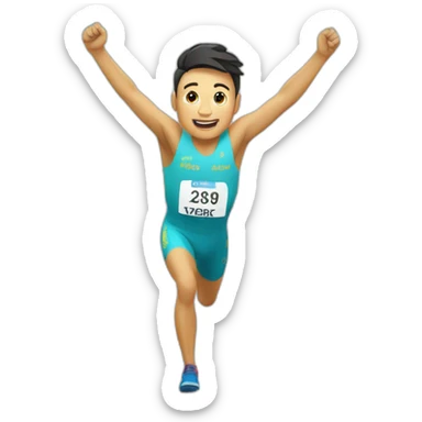 kazakh crossing the finish line sticker