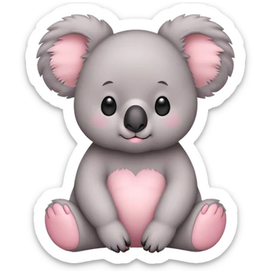 Pastel pink koala sticker