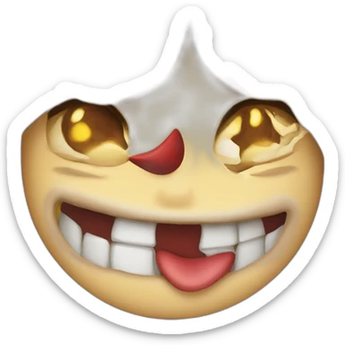 A devilish smile on the kiss emoji sticker