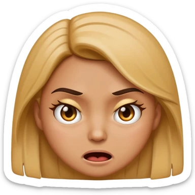 Make girl emoji who is angry with her bestie sticker