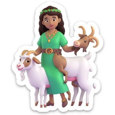 Esmeralda with her pet goat Djali sticker