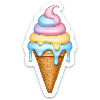 Melted pastel ice cream sticker