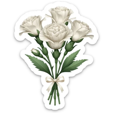 white bouquet Carnation stem flowers sticker