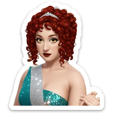 elegant girl in sparkling attire sticker