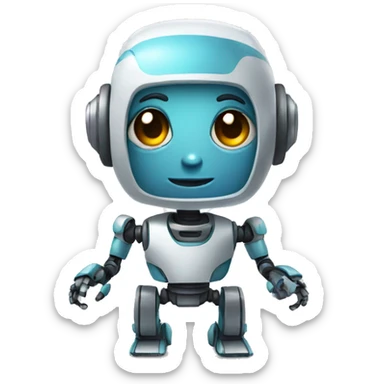 Cute little robot avatar sticker
