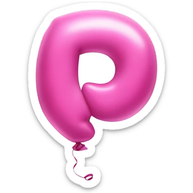 Pink balloon letter P sticker