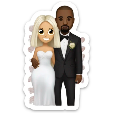 make a wedding with kanye west and playboy Carti sticker
