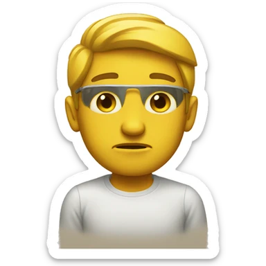 Serious yellow emoji  sticker