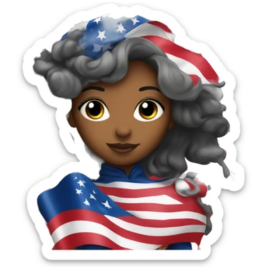 Colorguard girl with flag sticker