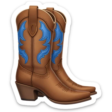 brown heeled cowboy boots  sticker