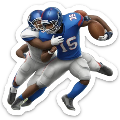 Football player being tackled sticker