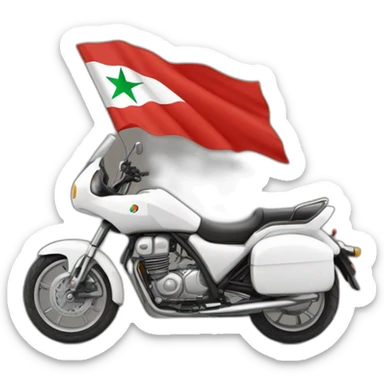 quelqu'un sur une moto avec le drapeau du Maroc derrière sticker