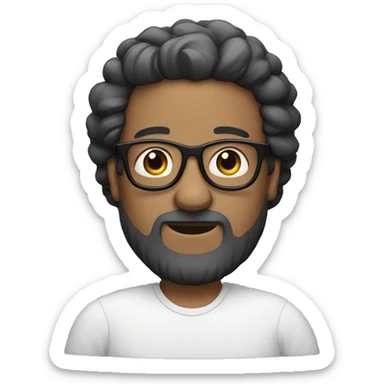 The bald men with beard and black glasses  sticker