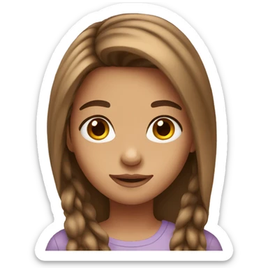 Girl with long hair and brown eyes  sticker
