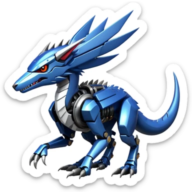 Edgy Futuristic Mechanical Sergal-raptor-nargacuga-vernid sticker