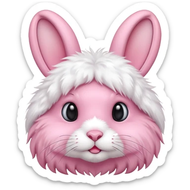pink rabbit, simple, cute sticker