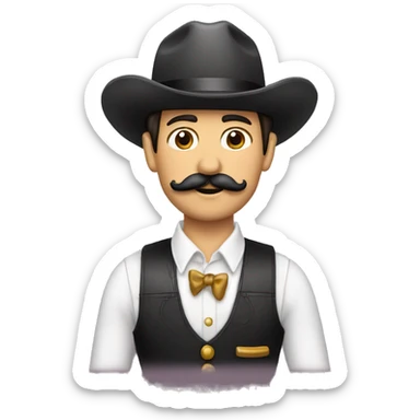 Chico guapo, con joyería y bigote sticker