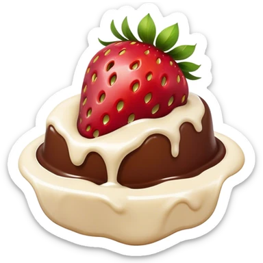 strawberries in melted chocolate sticker
