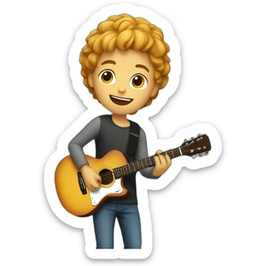 boy with guitar sticker