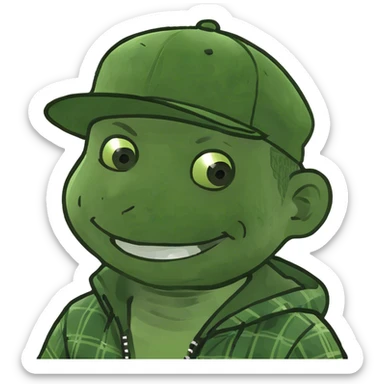 smiling boy in plaid jacket sticker