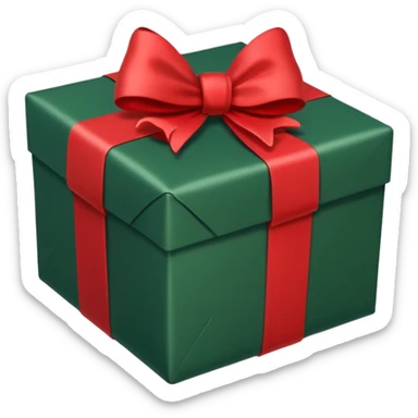 christmas gift with hunter green color and red bow sticker